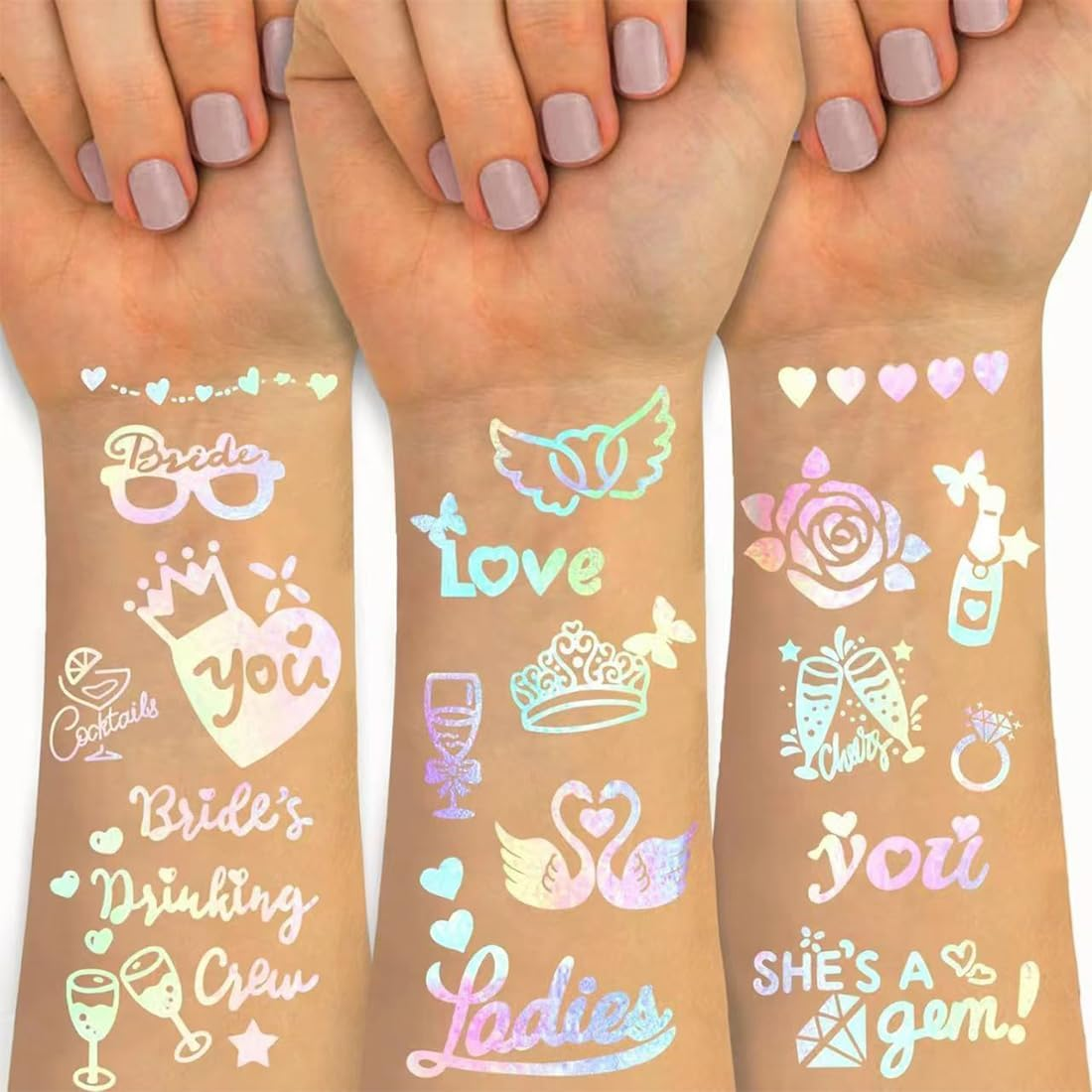 GGUFAY Hen Night and Bride Tattoos Team Bride for Wedding Bachelor Hen Party (4 Sheets)