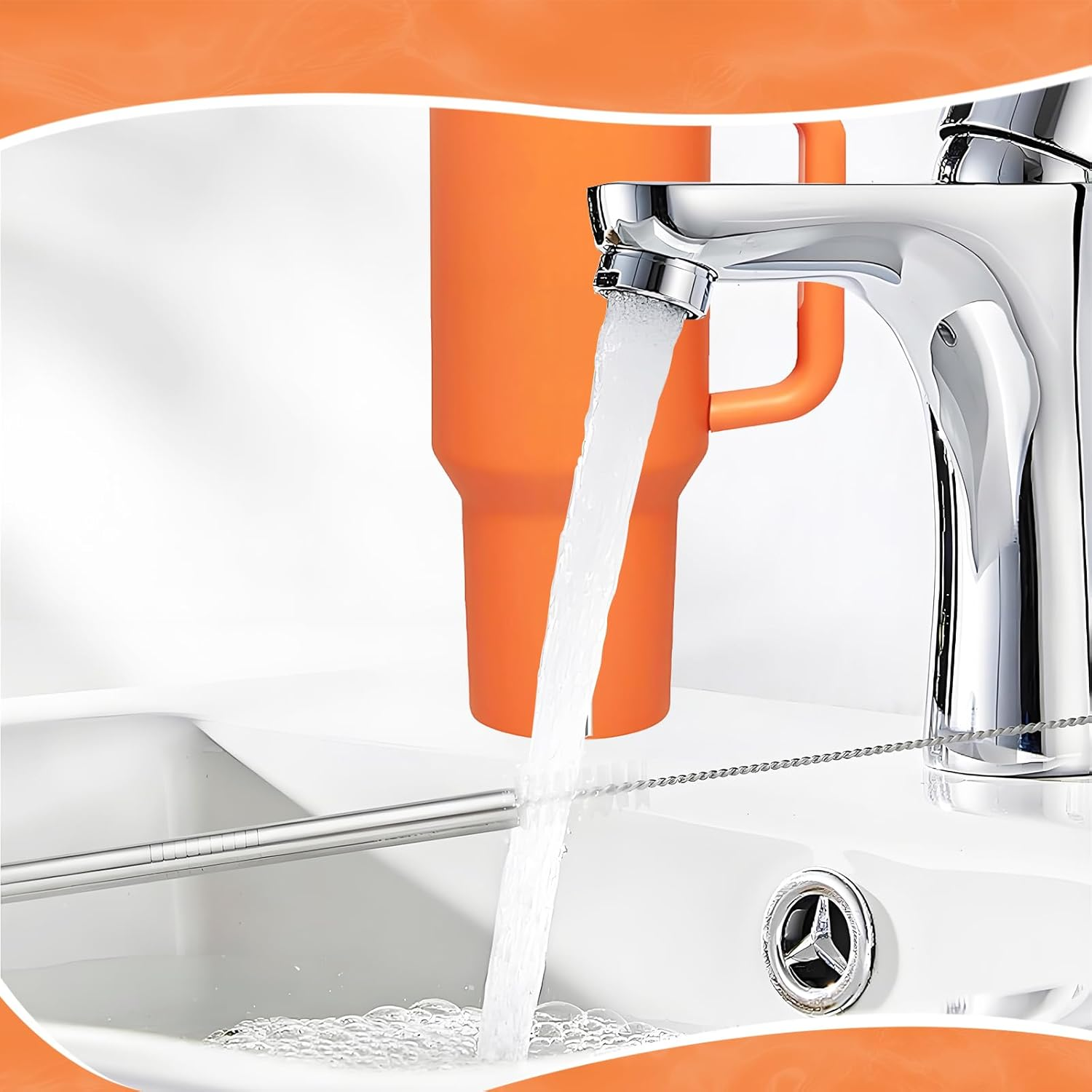 Cleaning Brushes for Reusable Drinking Straws, Set of 5, Long Wire Handle, Reusable Bottle and Straw Cleaner for Stanley Mug, Sippy Cup, Water Bottle and Tubes, Reusable and Flexible image number 5