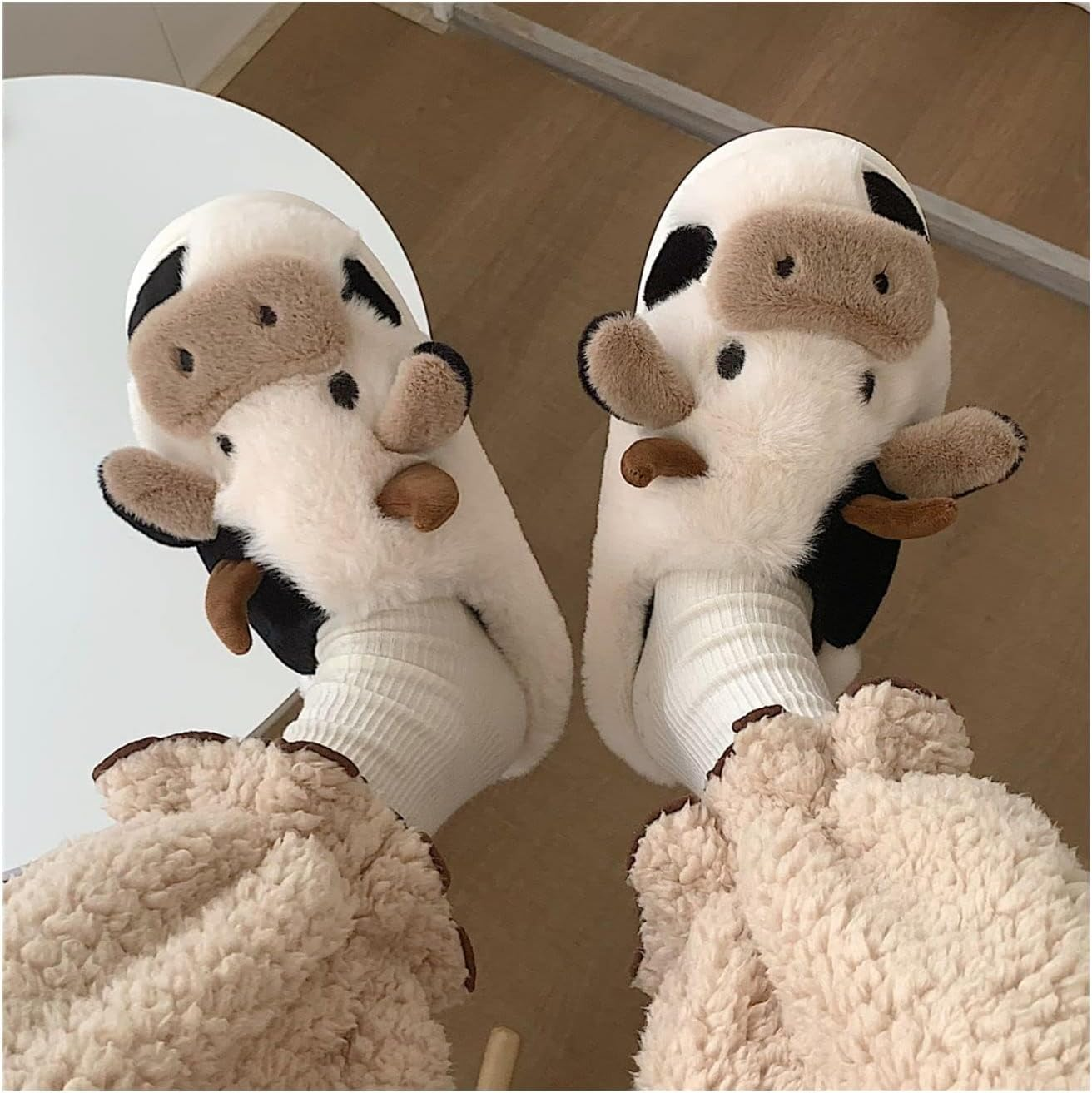 GGOOB Women'S Kawaii Slipper, Cotton Animal Print Slippers for Female, Plush Cow House Slippers in 3 Sizes image number 6