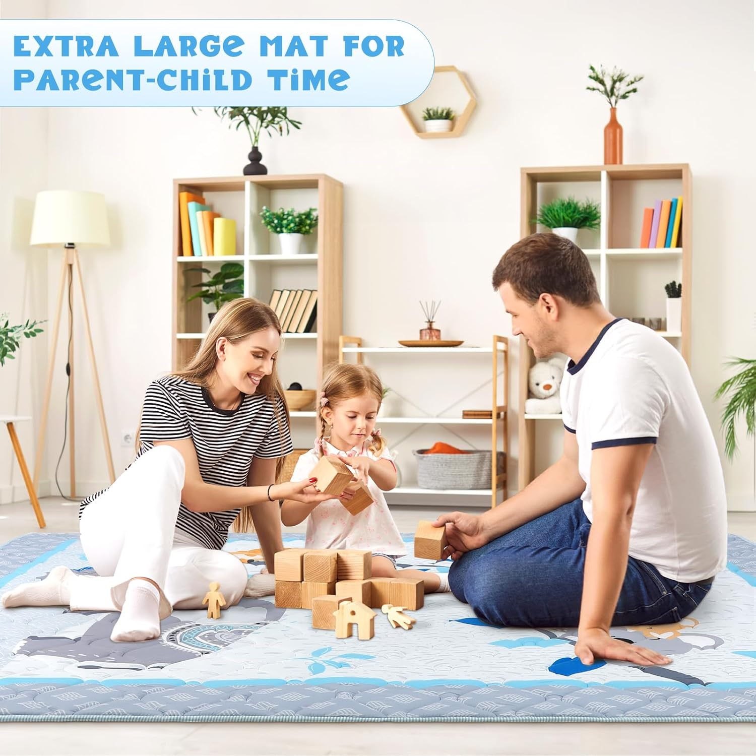 Decalsweet Baby Play Mat 150 X 180 Cm with Non-Slip, Extra Thick 2 Cm Soft Crawling Mat Baby, Foldable Crawling Blanket for Baby Crawling Rug for Children'S Room Indoor Outdoor Fence (Forest Animals) image number 5