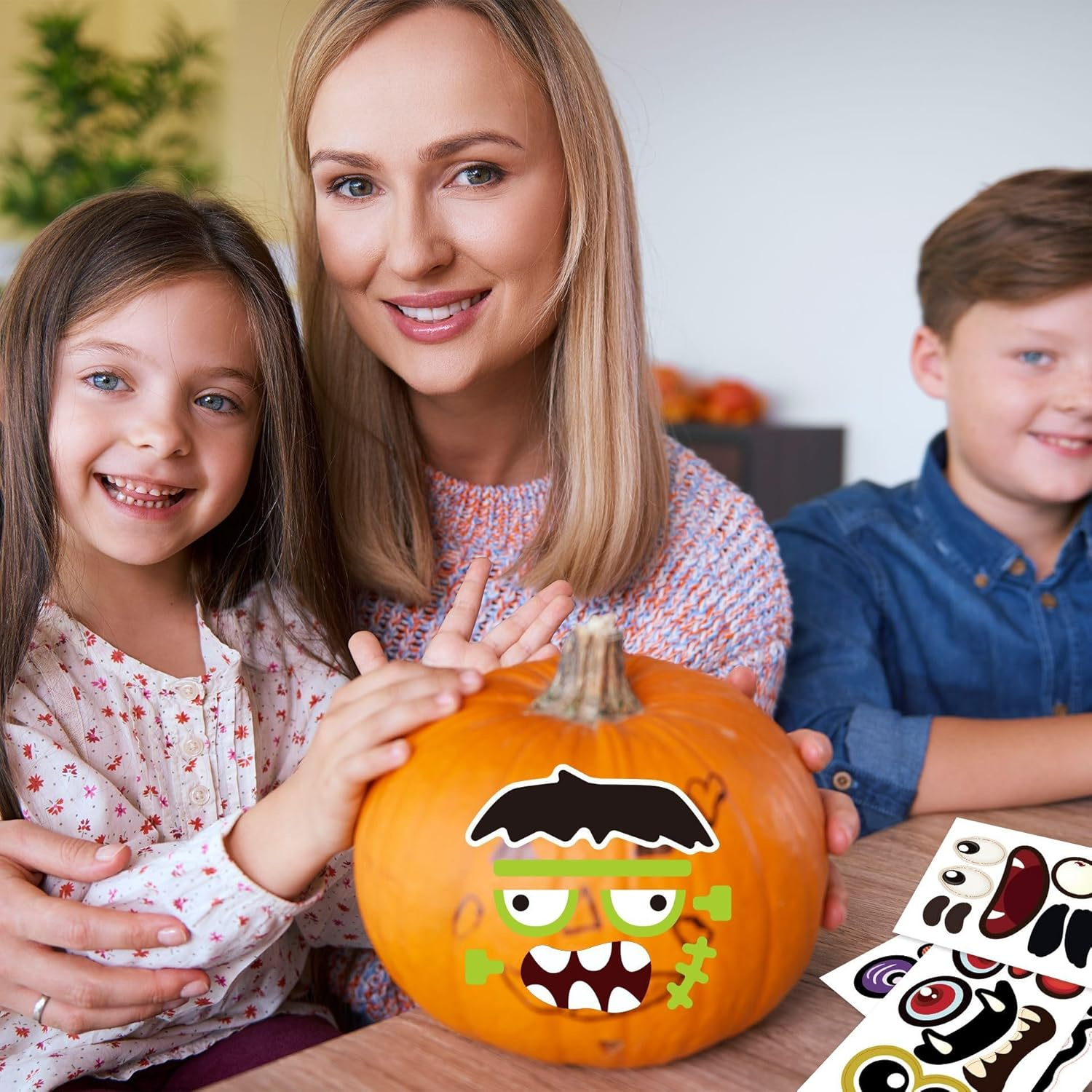 PQCLXUYA 30 Pack Halloween Pumpkin Decorating Stickers Make 60 Small Pumpkin Face Stickers for Halloween Kids Toddlers Party Favors Halloween Treats Stickers Gifts image number 4