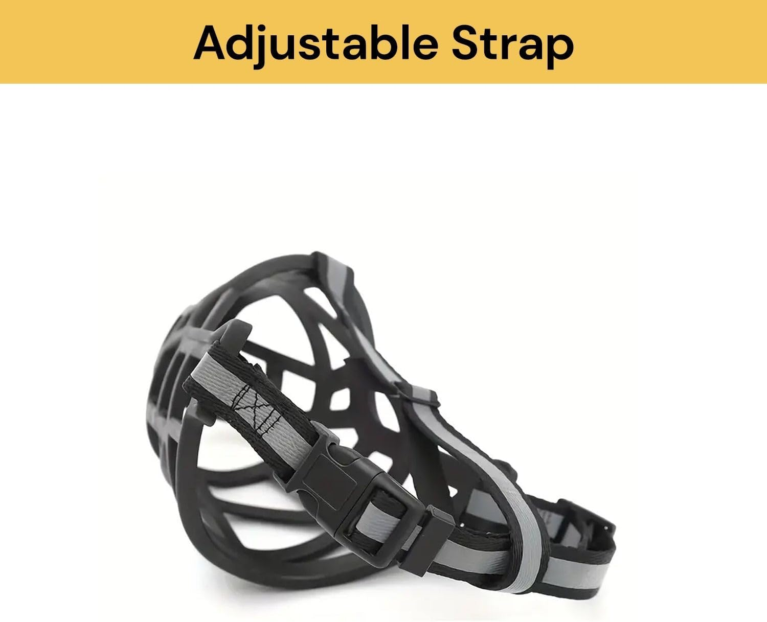 EZONEDEAL Adjustable Dog Muzzle, Breathable Basket Muzzle for Biting, Chewing and Scavenging, Humane Cage Mouth Cover,Aggressive Reactive Dogs, Perfect for Grooming & Training Muzzle (Black, XS) image number 4