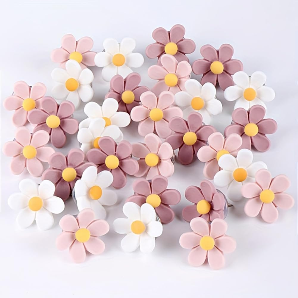 20 30 50 PCS Flower Push Pins Decorative Thumb Tacks Cute Office Decor for Women Cork Board Bulletin Board Photos Wall Maps School and Home Supplies (50) image number 1