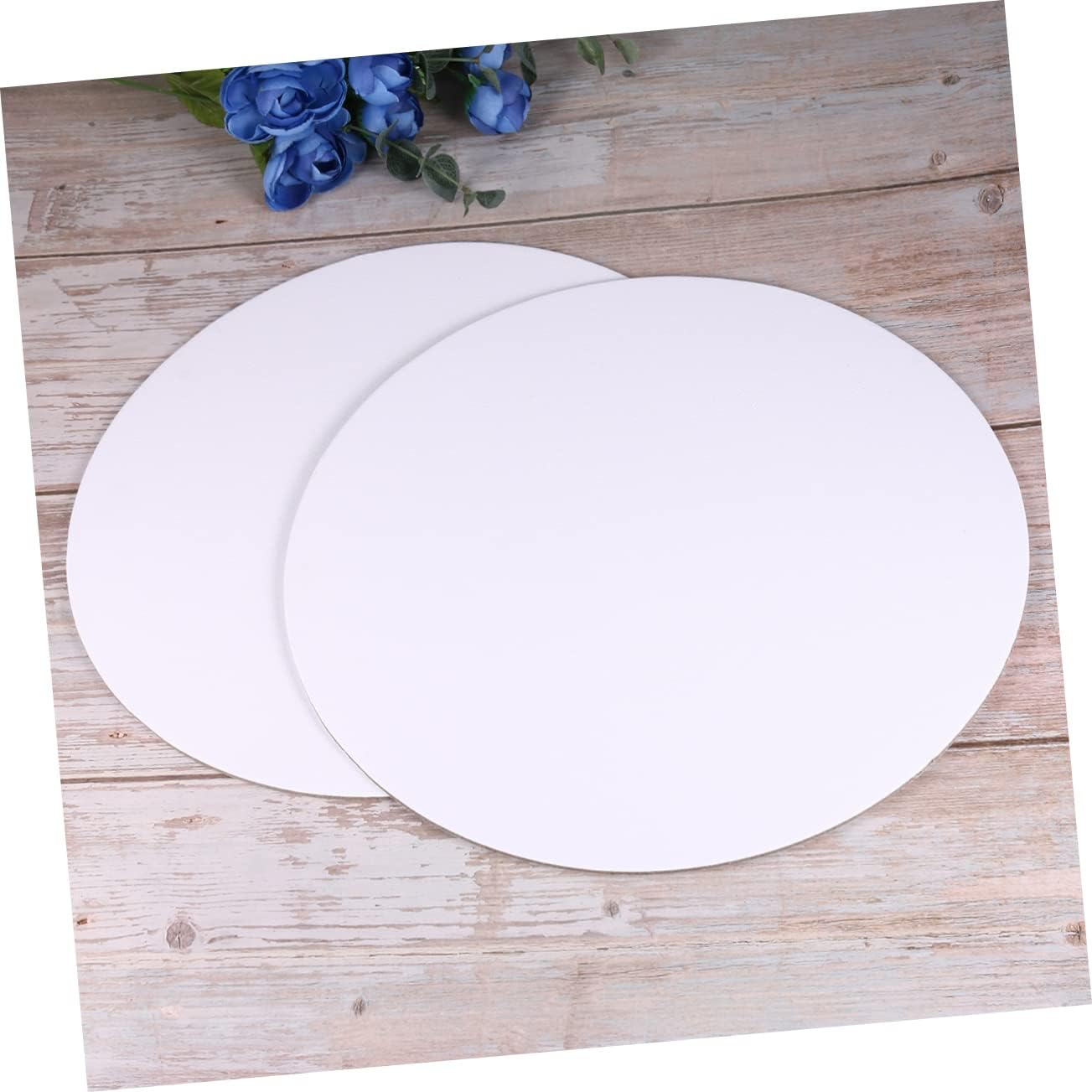 Jojofuny 6Pcs round Canvas Drawing Board Artist Canvas Panels for Oil Tempera for Painting Projects Art Students White