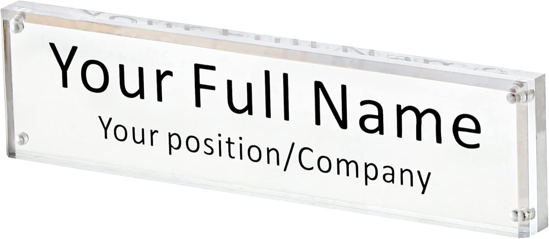 IEEK Acrylic Desk Name Plate for Office,Clear Acrylic Block Nameplate Double Sided Desk Name Plate Holder Business Desk Sign Holder, DIY Your Personalized Name for Desk,2.5X10 Inch image number 4