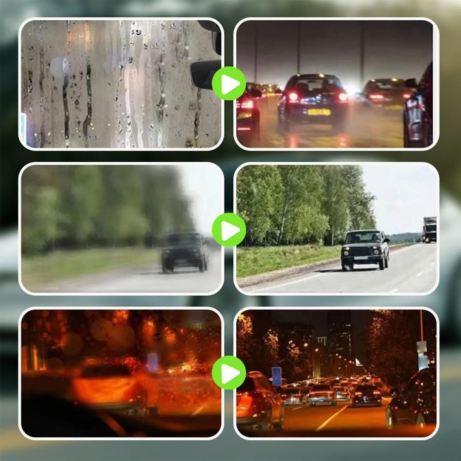 3Pack Automotive Oil Film Cleanings Brush, Green Oil Film Wipe, Glass Cleaning Board for Windshield, Glass Oil Film Remover Brush for Car, Prevents Rain and Fog Cleaning Glass Brushs image number 6