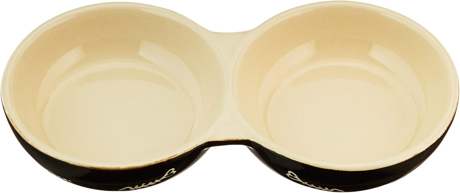 Nobby Ceramic Cat Double Bowl, 22 X 22 X 0.25 Cm, Black/Red image number 1