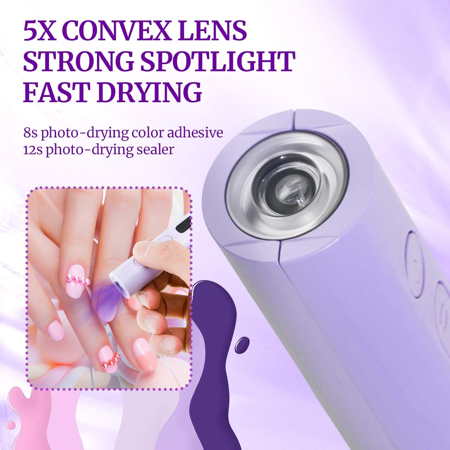 Electric Nail Drill Set for Manicure, Pedicure, Nail File Kit with 8 Bits, Professional Nail Care Tool for Acrylic Gel Nails, Home Salon image number 2