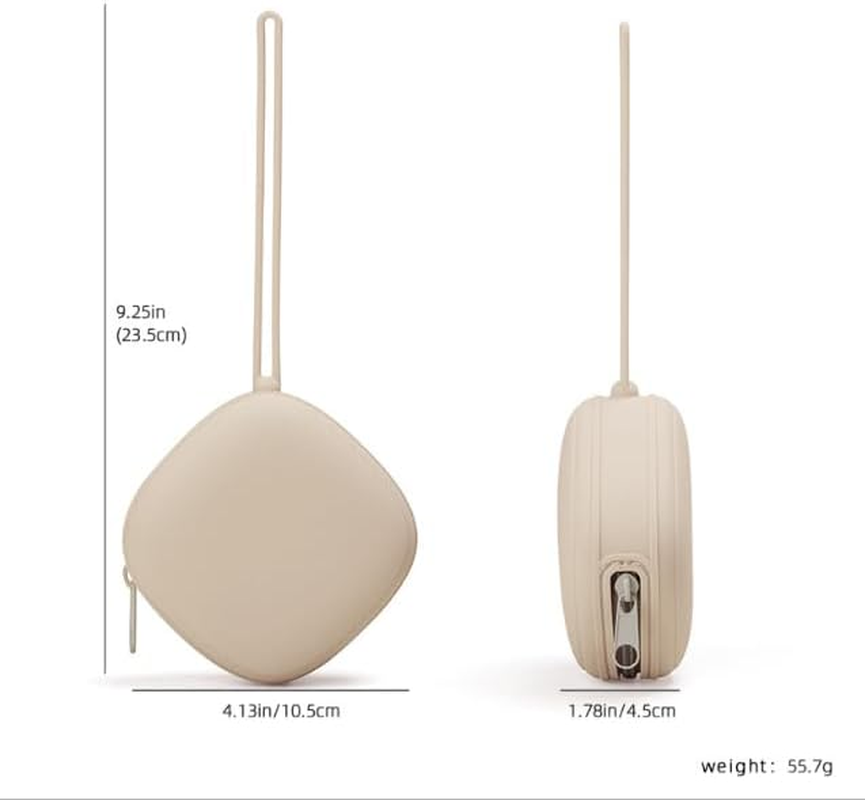 AHGXG 2 Pack Silicone Pacifier Holder Case, Portable Pacifier Case for Diaper Bag, BPA Free Newborn Baby Pacifiers Silicone Pouch for Boys & Girls (Light Grey+Shifting Sand) image number 5