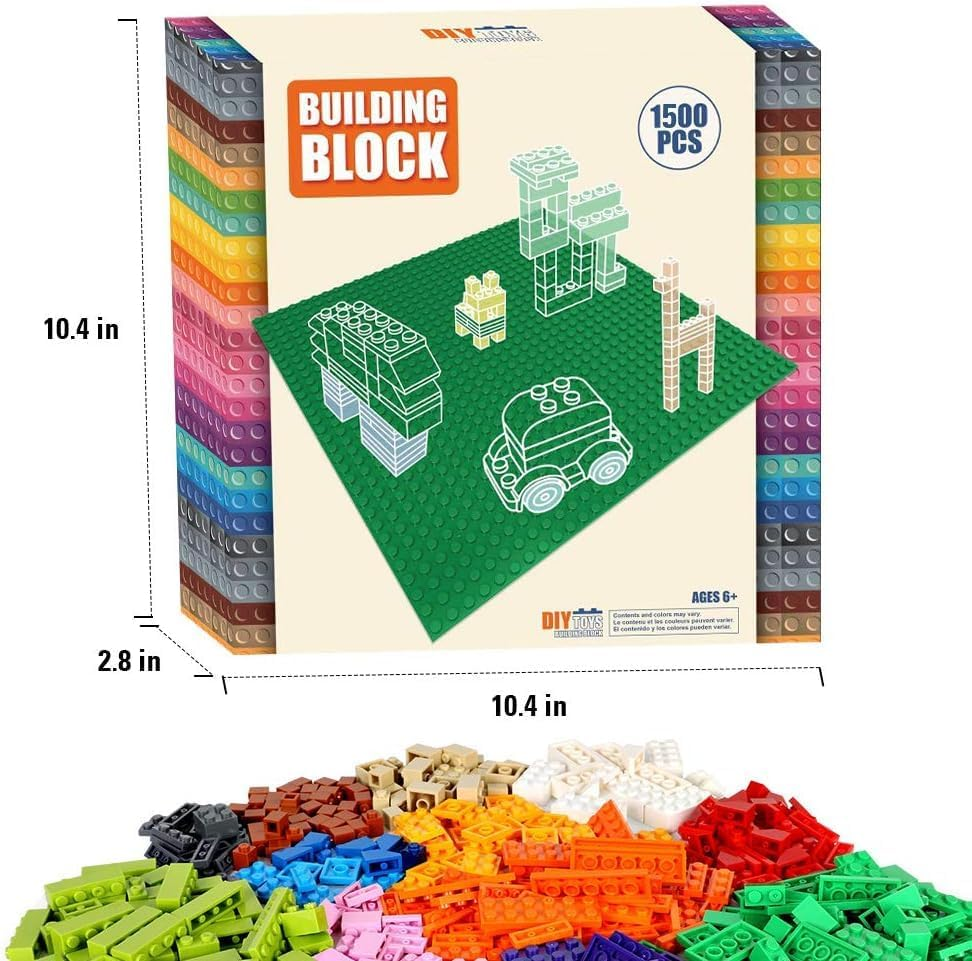 Lekebaby 1500 Pieces Classic Building Bricks Set Basic Building Blocks Compatible with All Major Brands image number 4