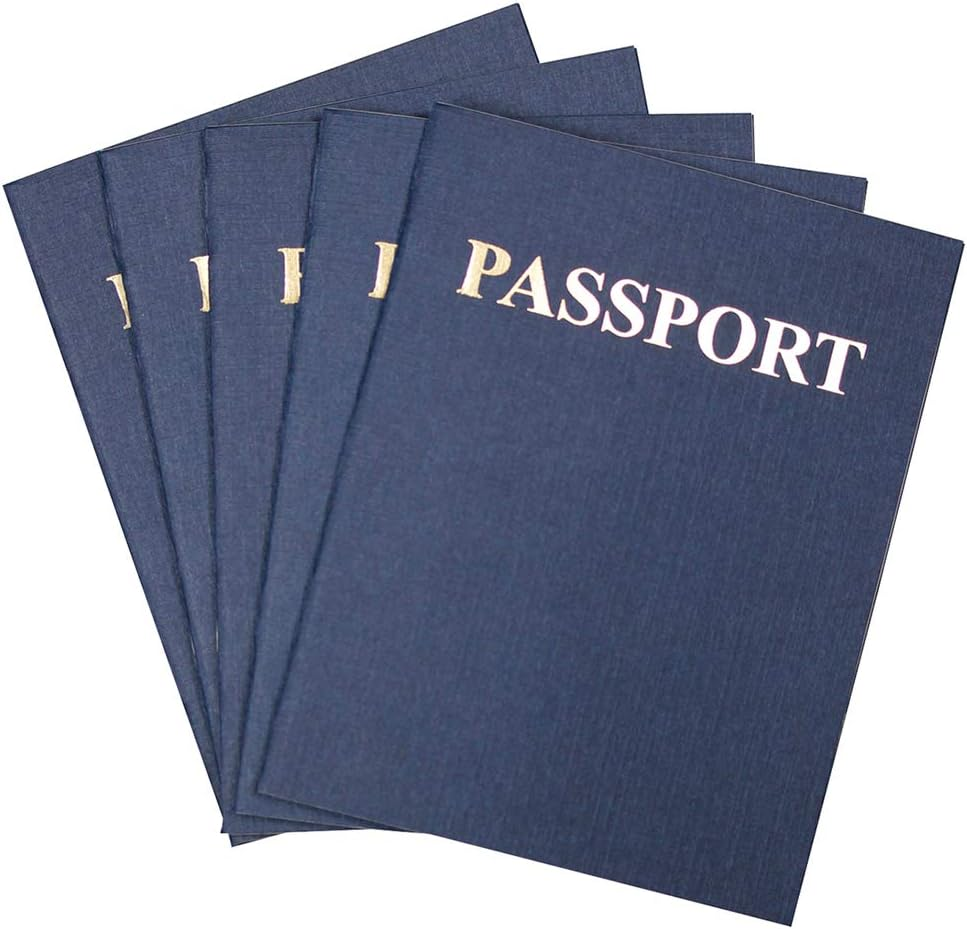 Hygloss 10 Blank Passport Books - 4.25 X 5.5-Inch - Fake Blue Passports - Travel Journal - Fun Pretend Activity for Kids - Classroom and Party Favors - Imaginary Travel - 24 Blank Pages - 10 Books image number 3