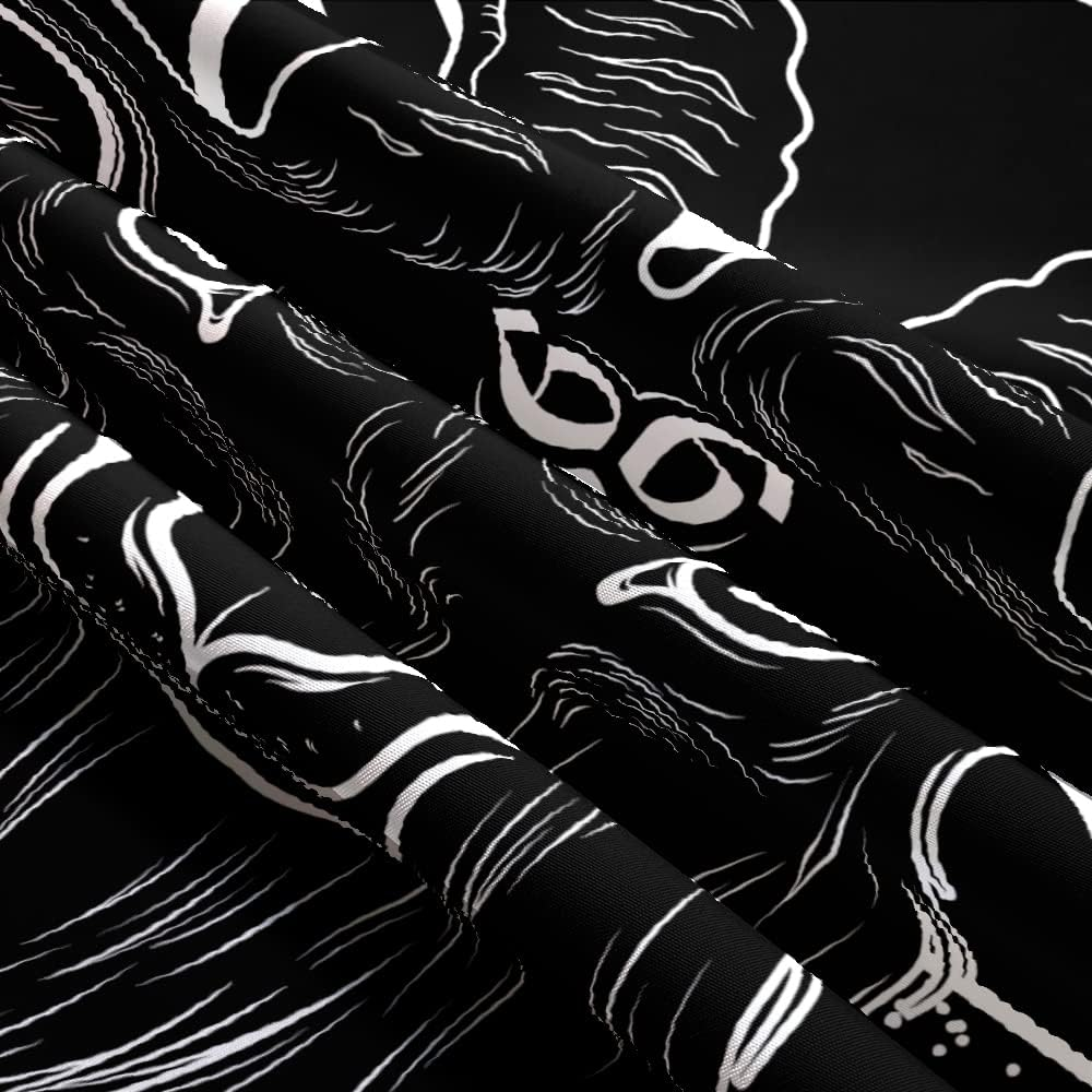 Satanic Pentagram Tapestry for Bedroom, Baphomet Statue Art Goat Head Skull Pagan Tapestries Wall Hanging for College Dorm Living Room Men Decor 60"X40", Black and White Gothic Demon Poster image number 6