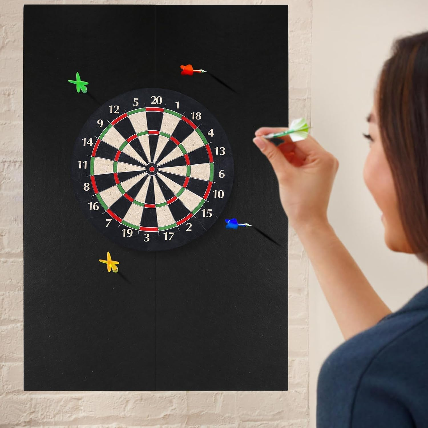 2 Pack Dart Board Wall Protector, Felt Wall Tiles, 90 X 30 X 0.9 Cm, Dart Board Surround Backboard image number 2