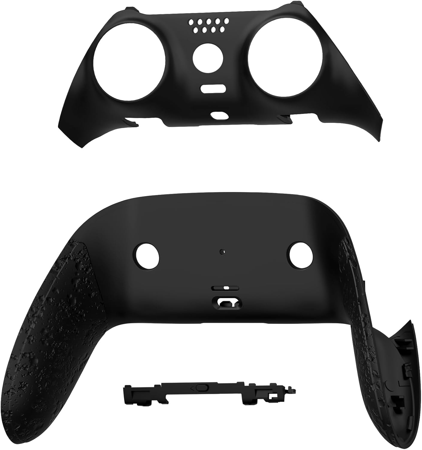 Extremerate Top Bottom Decorative Trim Shell Compatible with P S 5 Edge Controller DIY Replacement Front Back Clip Shell, Custom Textured Black Plates Cover Compatible with P S 5 Edge Controller