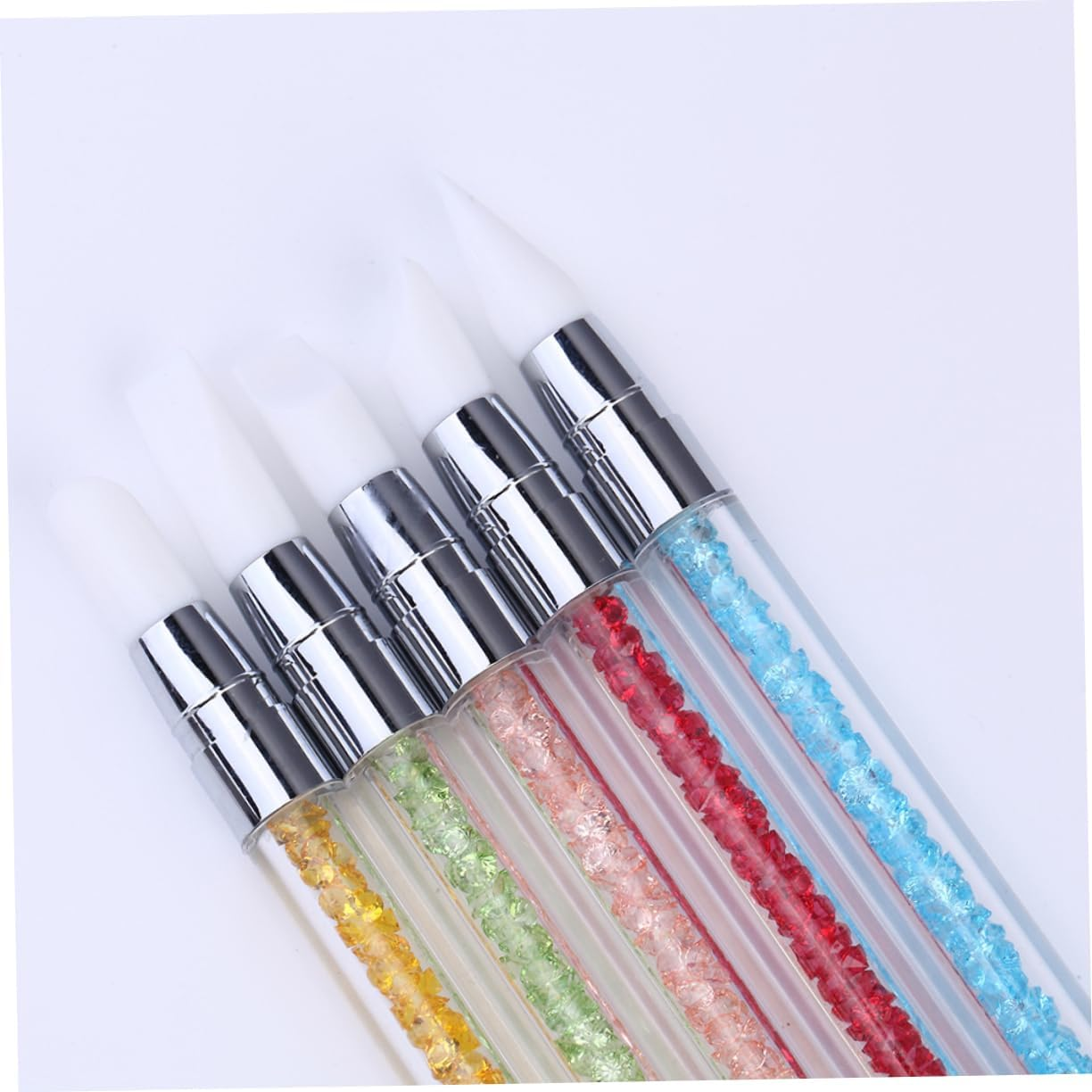 MUSISALY 5Pcs Nail Art Carving Pen Kit Silicone Double Head Painting Tools for Effect Nails Random Color image number 6