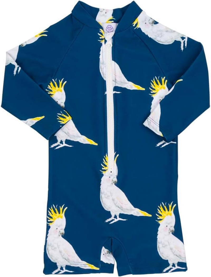 Unisex Long Sleeve Zip Swimmers UPF50+ | Hand-Painted Print | Baby & Kids Swimwear | Australian Brand
