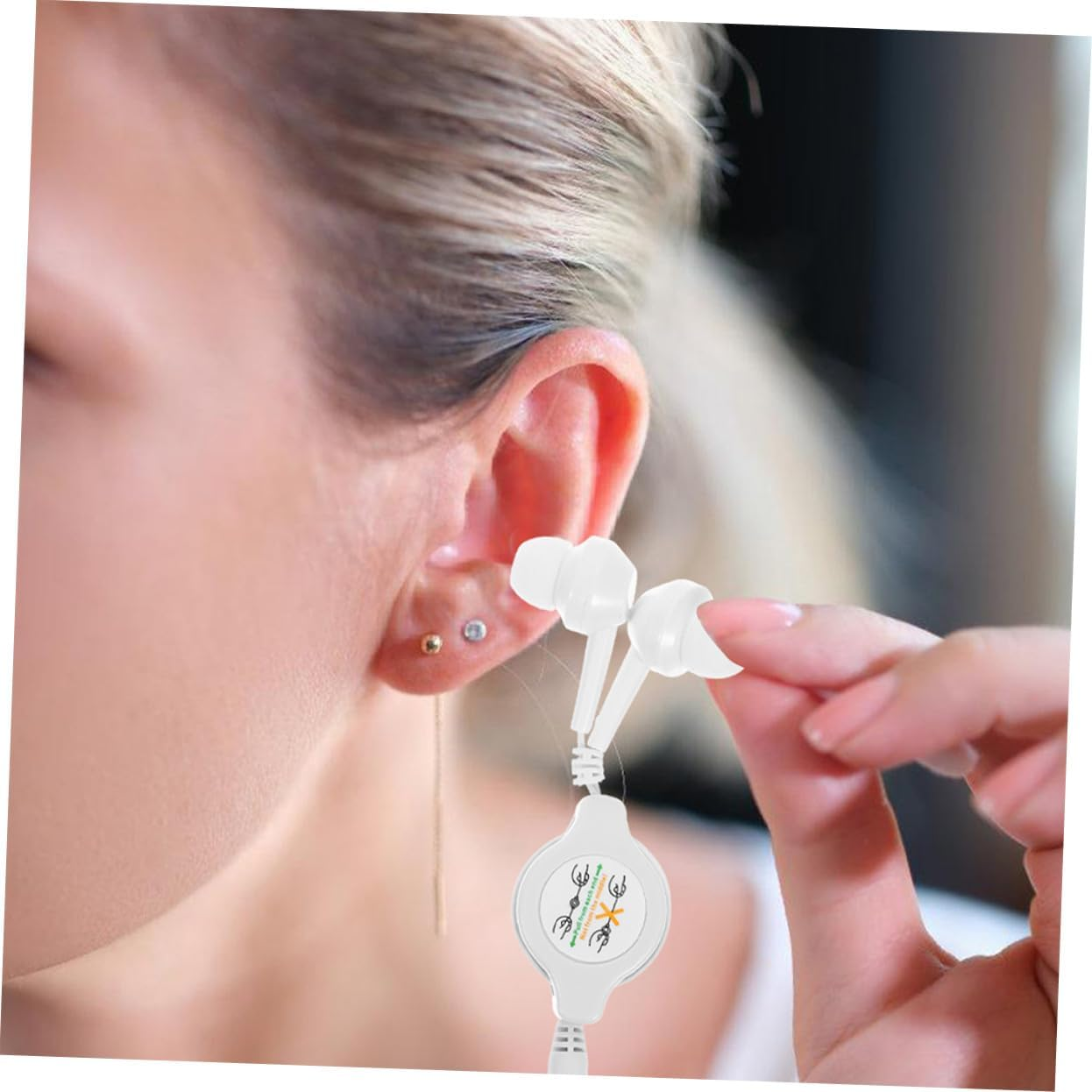 YOSADIER Retractable Earbuds Earbud Headphone with Noise-Canceling Technology Adjustable Length for Sports and Travel Comfortable Fit for Active Lifestyle