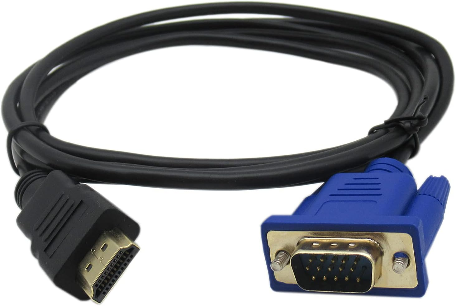 BLUE ELF HDMI to VGA Adapter Cable 6Ft/1.8M Gold-Plated 1080P HDMI Male to VGA Male Active Video Converter Cord for Notebook PC DVD Player Laptop TV Projector Monitor Etc image number 3