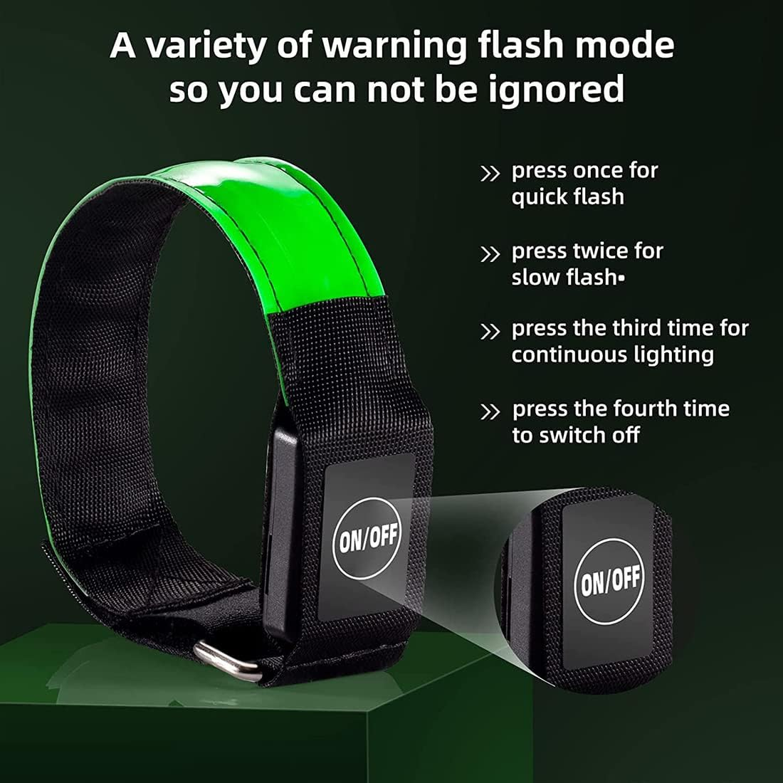 2 Pack USB Rechargeable LED Armbands,Led Reflective Arm Bands for Night Walking,360&deg; Reflective LED Bracelets,Armband Reflector for Running