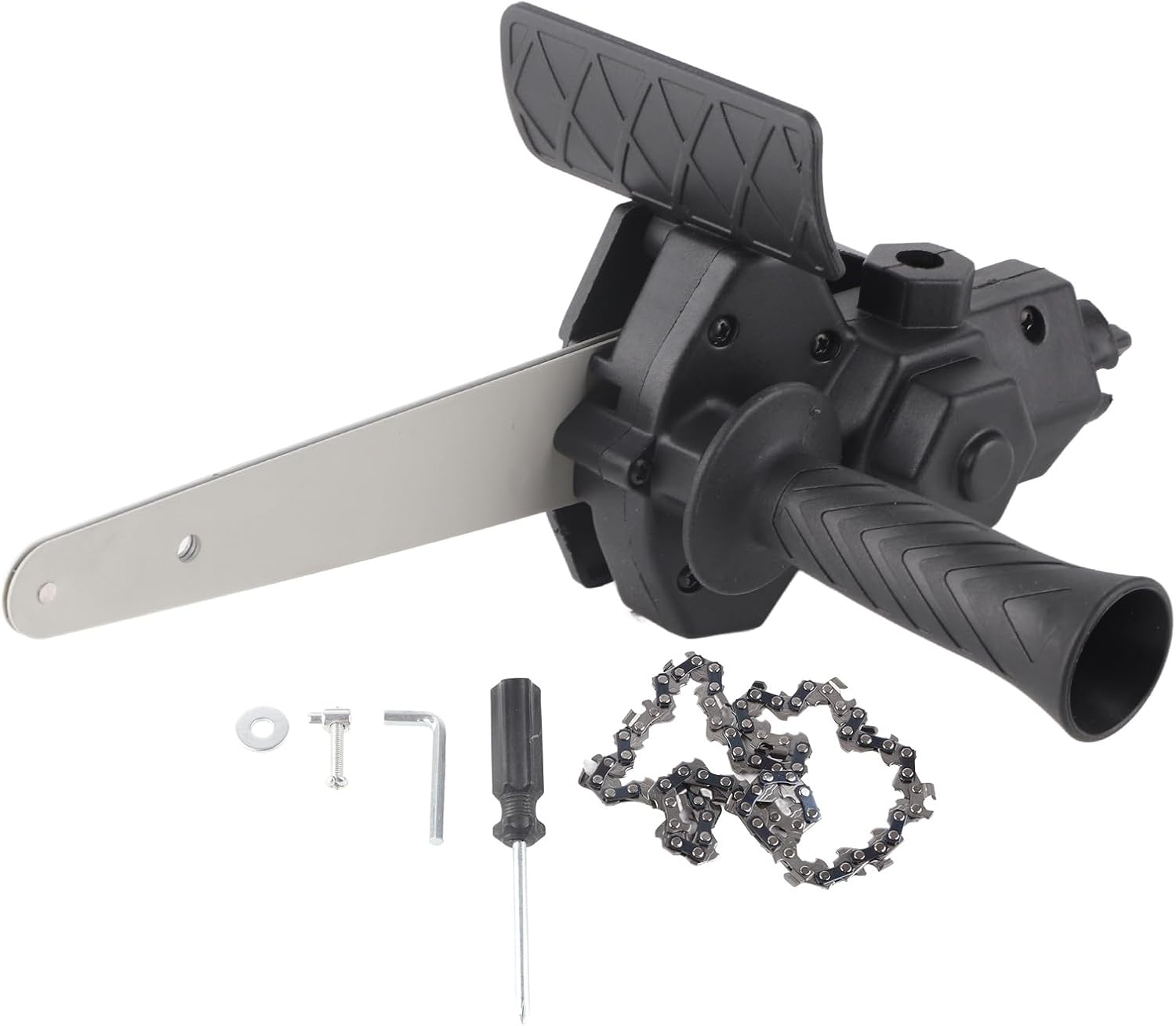 6Inch Electric Chainsaw Modification Tool, Electric Drill Adapter, Portable Chainsaw Attachment Kit with Wrench and Chain, Electric Drill to Chainsaw Adapter Converting Head image number 4