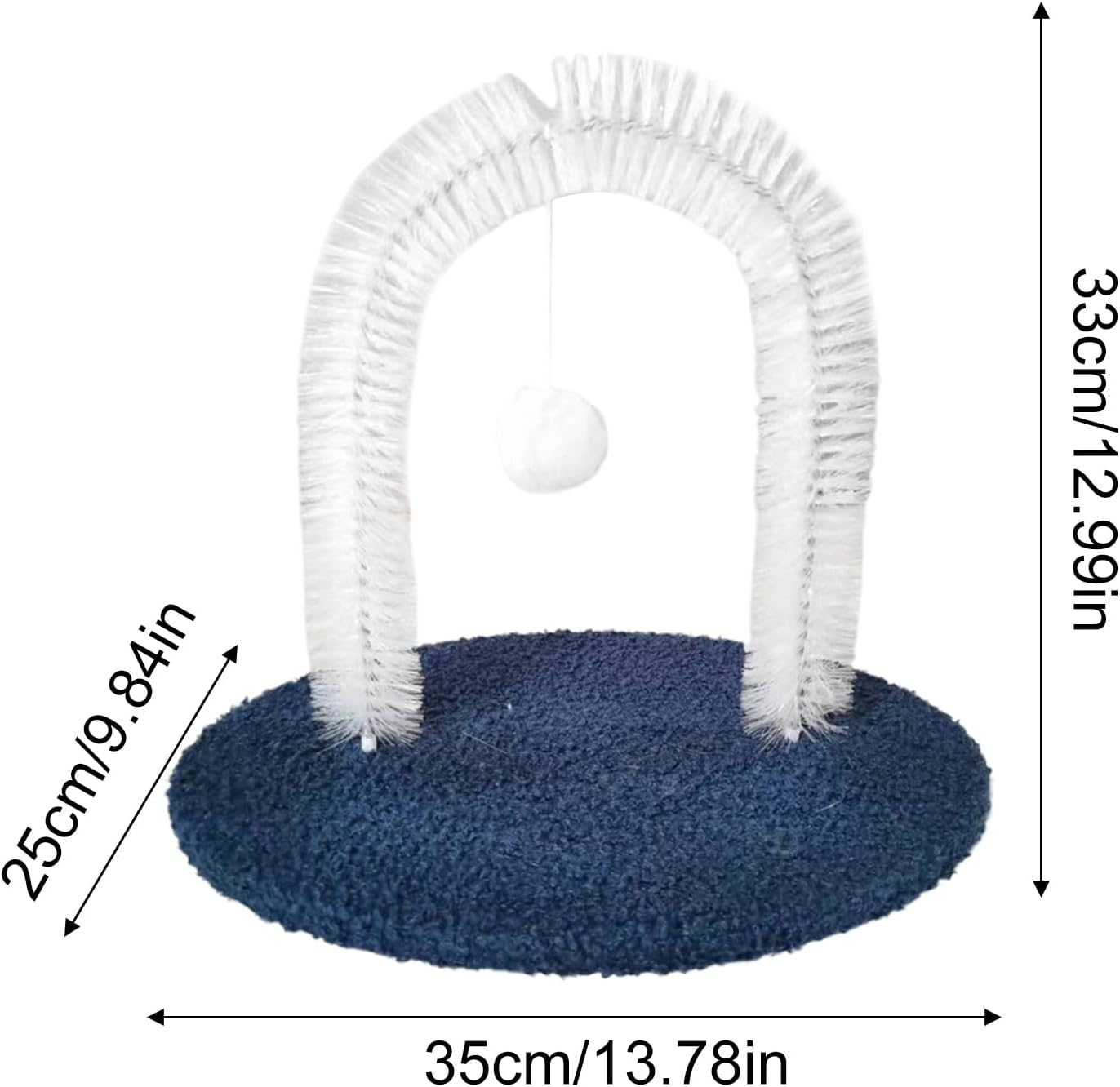 Cat Self Groomer, Cat Massage Brush Grooming Arch, Shedding Tool Hair Remover Brush with Scratching Pad, Non-Slip Massage Toy for Furniture Protection - Dark Coffee image number 5