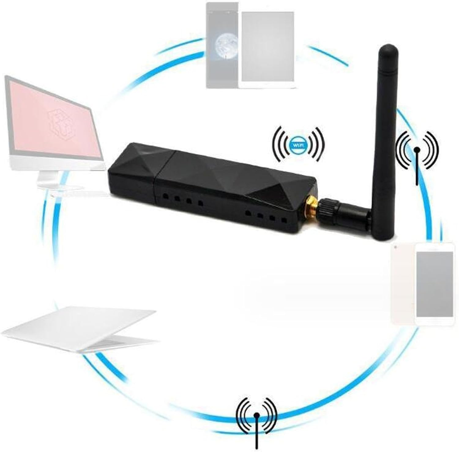 150Mbps Wireless USB Wifi Adapter with AR9271 Chipset, Detachable Antenna, High Speed Network USB Dongle Stick Adapter for 7 8 10, Linux, Atheros Chip, IPTV Set Top Box
