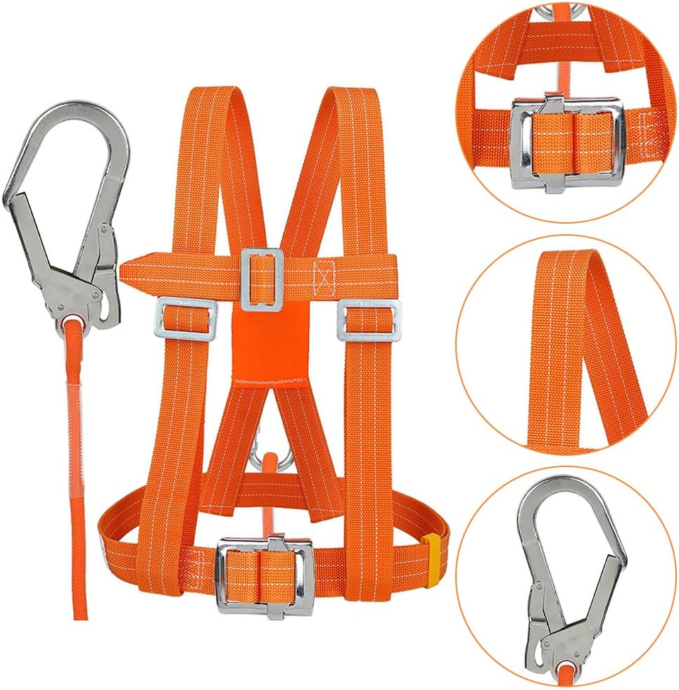 Heavy Duty Half Body Safety Harness, Fall Protection Durable Security Tie, Adjustable Protect Encase, for Construction, HVAC Installation, and High Altitude Work image number 2