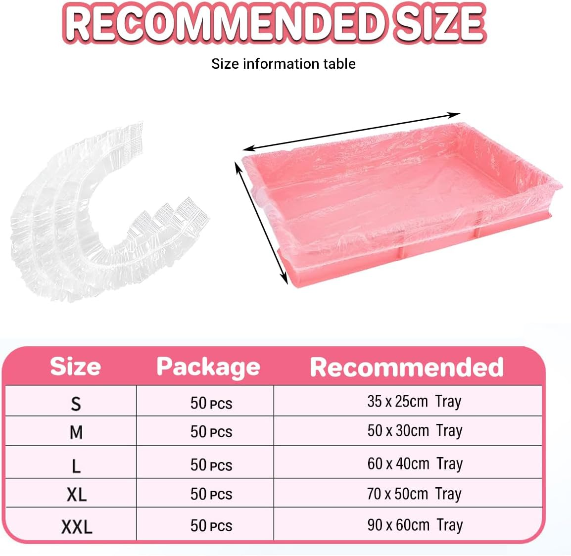 AIMALL 50 PCS Disposable Plastic Film Pad for Rabbit Cages, Easy Clean Hygienic Liners, Leak-Proof Design, Sizes S to XXL image number 3