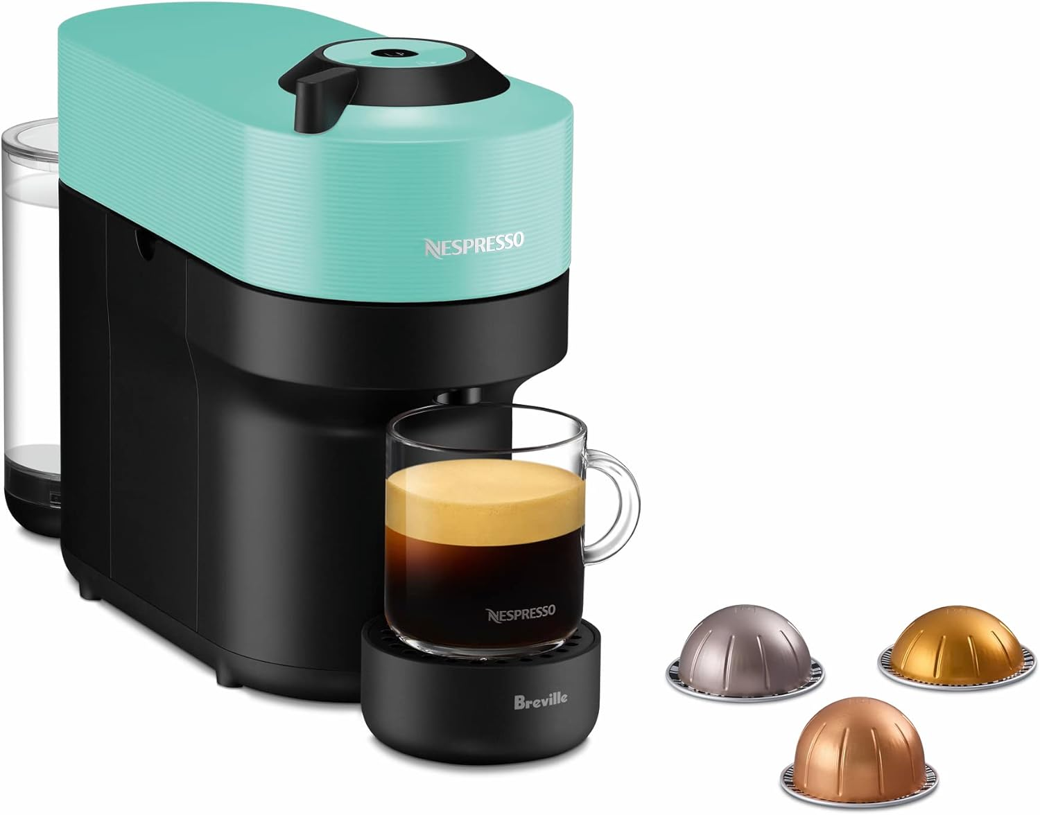 Breville Nespresso Vertuo Pop Coffee Machine by Breville Bundle with Aeroccino3 Milk Frother (Spicy Red), BNV150RED