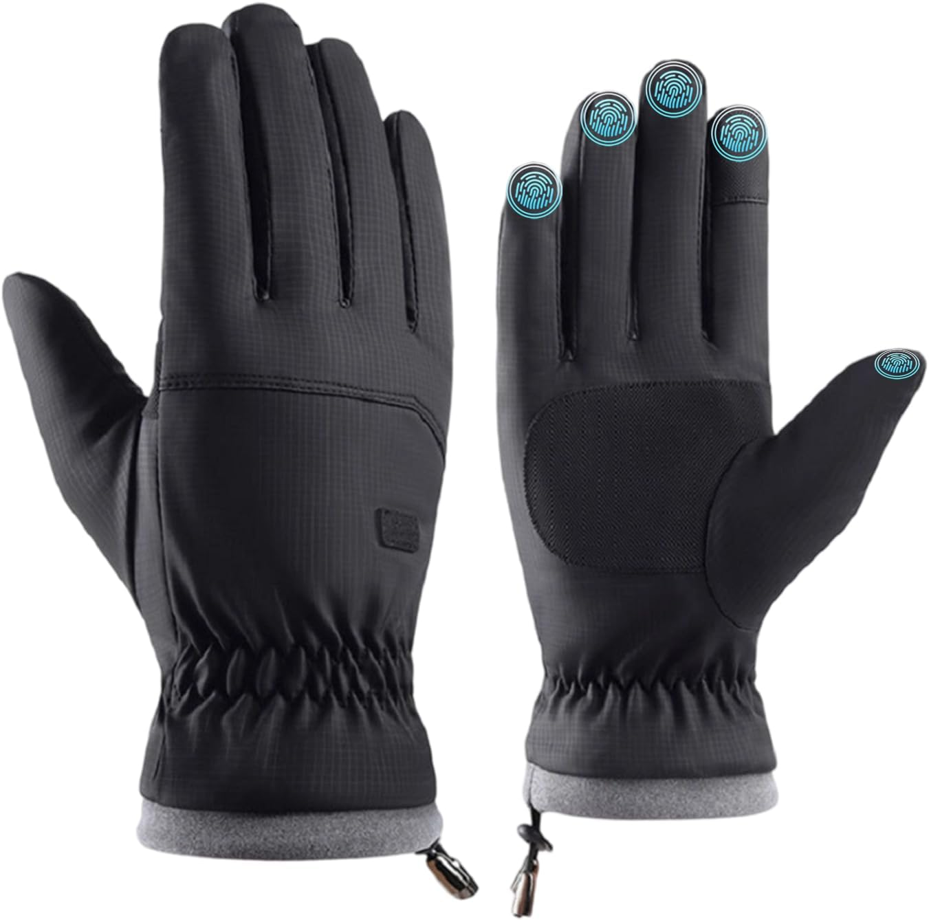 VIIOTU Ski Gloves for Men & Women - Winter Snow Gloves Waterproof Touchscreen, Thermal Windproof for Skiing, Cycling, Running (Texting, Adjustable Cuff)