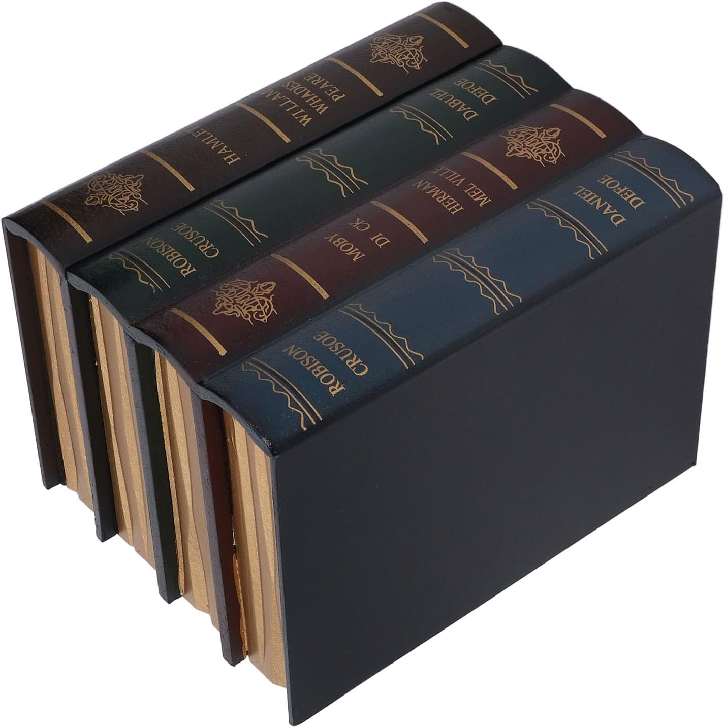 Vintage Style Book-Shaped Storage Box, Gold Shade, Decorative Home Accent image number 4