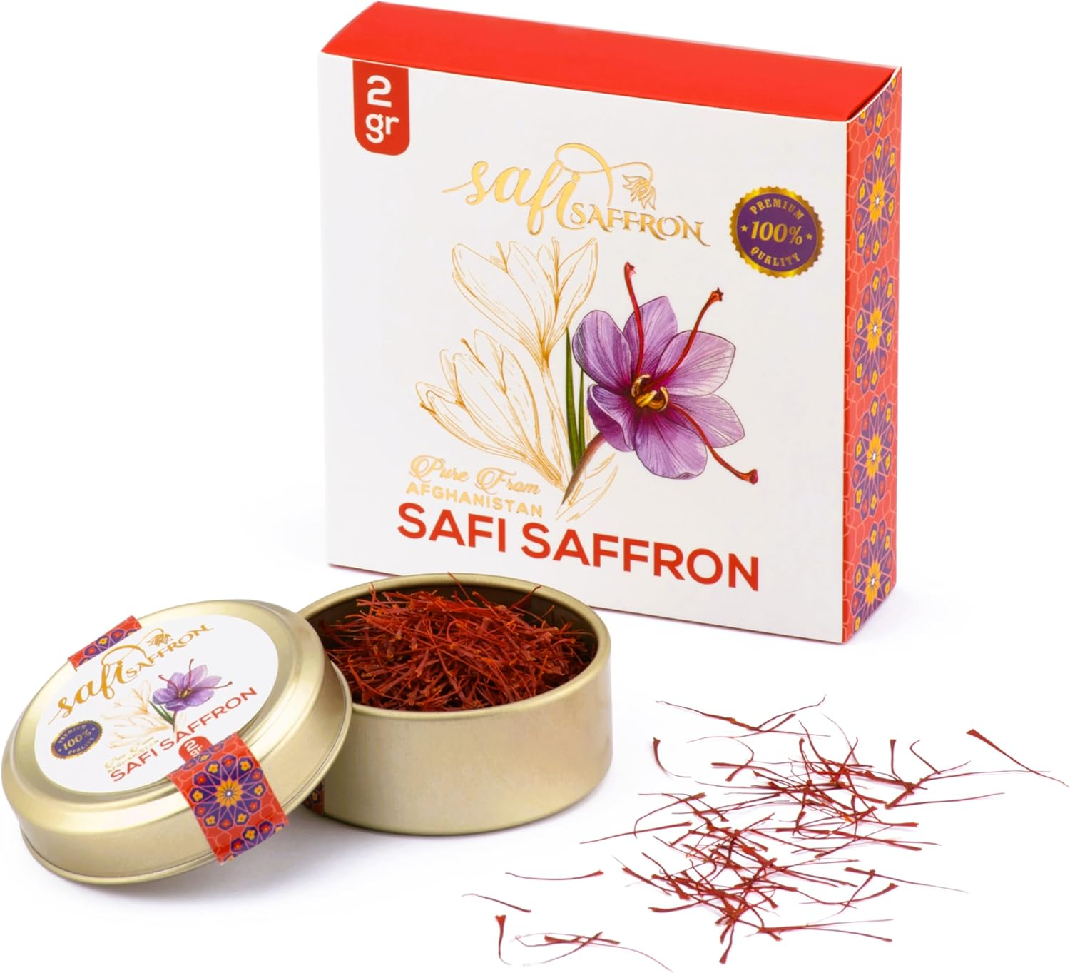Premium Quality Saffron Threads 2 Grams| Awarded among 300 Types of Saffron | 100% Pure & Grade A+ | All Natural Red Zafran, Azafran, Kesar | Superior Spice for Paella, Tea, Any Foods image number 2