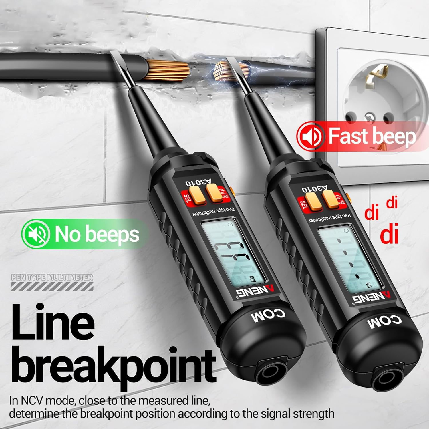 A3010 4000 Counts Pen-Type Multimeter True-Rms Backlight Multi Meter Digital Auto Range Tester LCD Electrician Tools image number 2