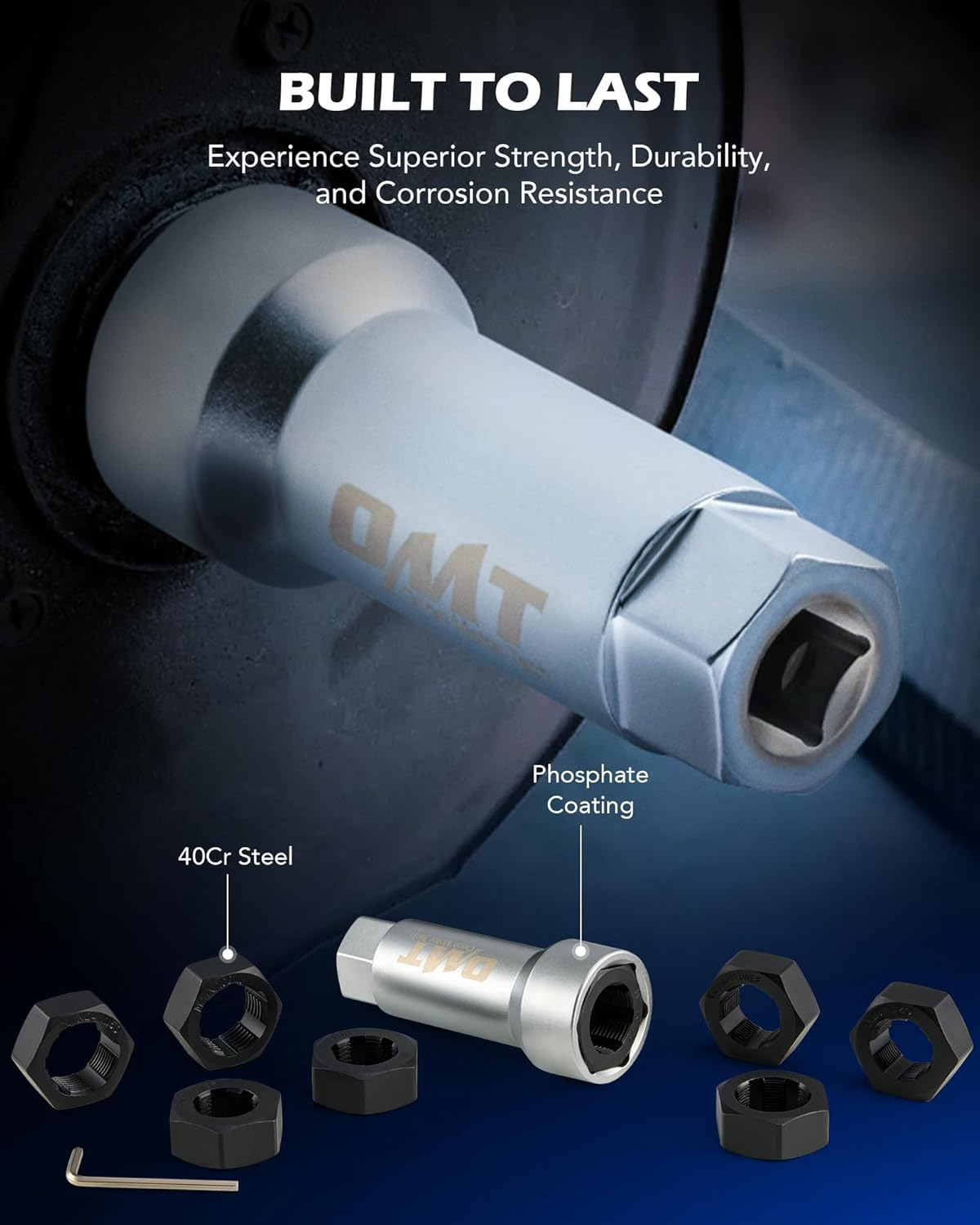 Orion Motor Tech 10Pc Axle Spindle Threading Set, Axle Thread Repair Kit with 8 Dies 1-1/16" Extension Bar, Axle Nut Rethreader with M20 M22 M24 & 13/16" 3/4" UNEF Nuts, Rethreading Tool Kit with Case image number 3