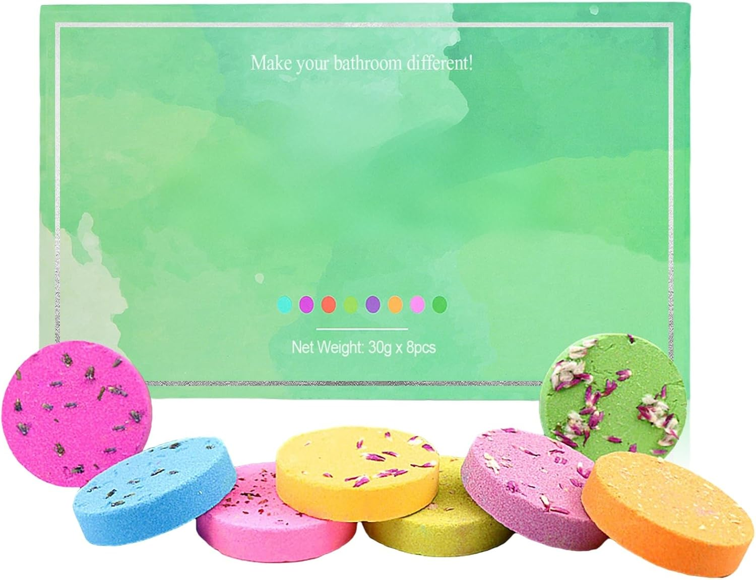 Aromatherapy Shower Steamers, 8 Pcs with Box, 8 Fragrances, Shower Bomb Tablets Set, Natural Ingredients, Self Care, Relaxation for Women Men, Gifts for Women image number 3