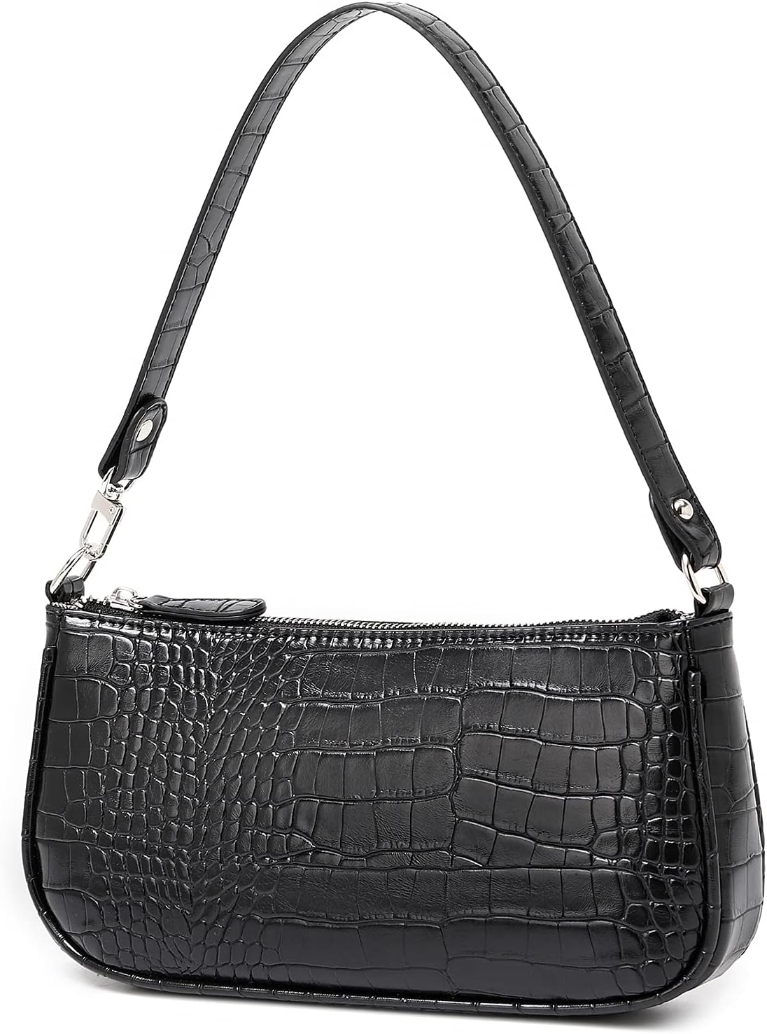Shoulder Bags for Women Small White Purse Y2K Handbag Crocodile Pattern Clutch 90S Purses