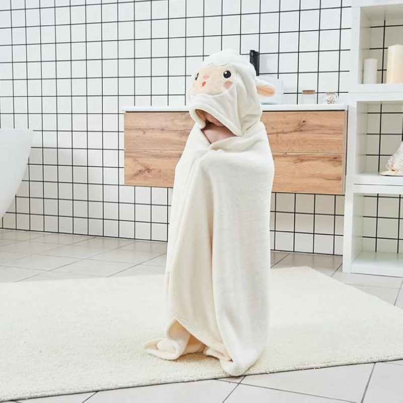 Baby Hooded Bath Towel, Velvet Bath Towels Bathrobe Premium Natural Microfiber Ultra Soft Super Absorbent, Rabbit Design, Newborn Essential- Gift image number 5