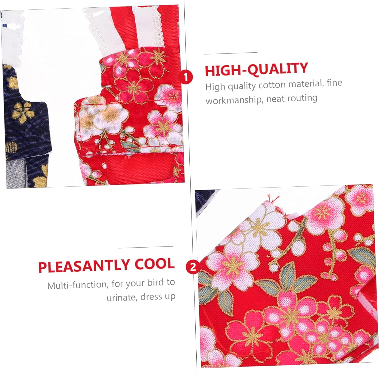 TOBBOMEY 2Pcs Parrot Flight Suit Diaper Birds Creative Birds Clothing Breathable Comfortable image number 2