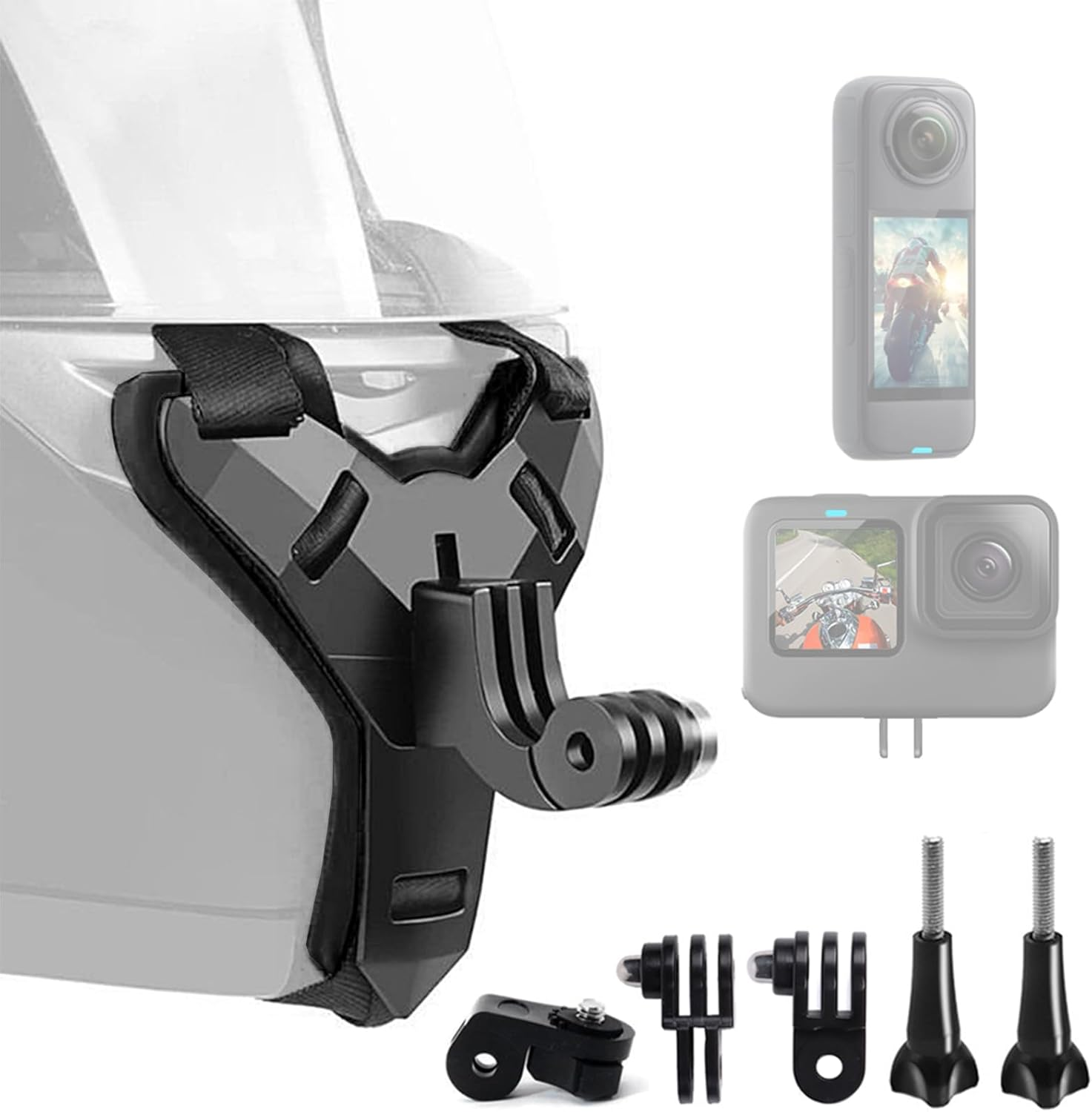 Bestoct Motorcycle Helmet Chin Strap Mount for Gopro Hero 13/12/11/10/9/8/7/6/5 Black,Dji Osmo Action 5Pro/4/3,Dirt Bike Holder Accessories Compatible with Insta360 X5/X4/X3/Acepro/Acepro2,Akaso,Sjcam image number 6