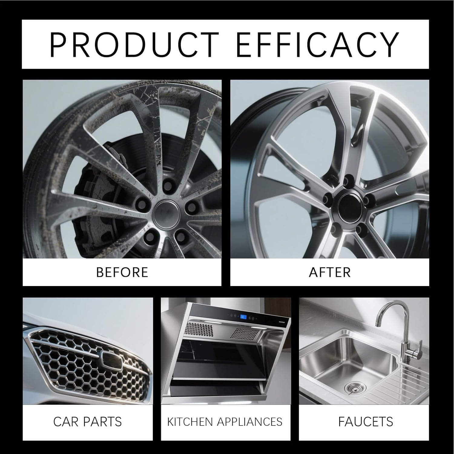 Car Chrome and Metal Polish - Metal Polish Restorer and Protectant | Automotive Maintenance Care Protectant Paste for Trucks Suvs Motorcycles Boats Wheels Bumpers Trim Door image number 4