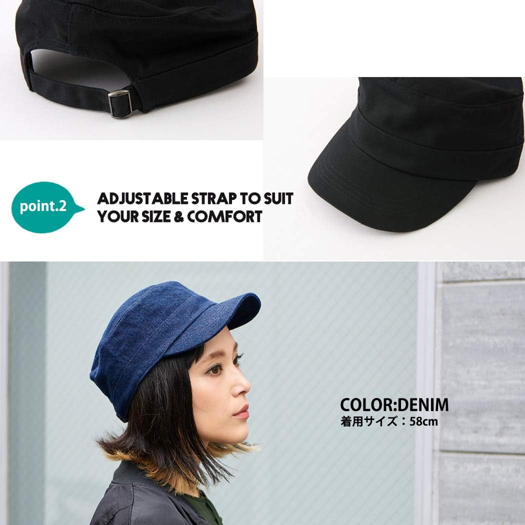 CHARM Cadet Military Army Cap - Mens Summer Cotton Painters Hat image number 2