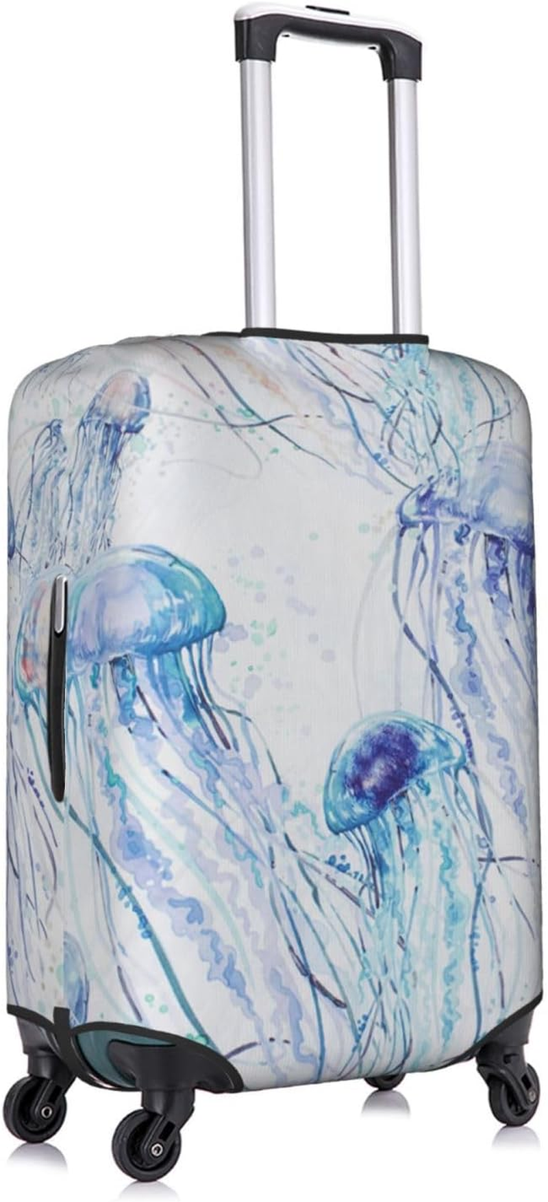 Obabo White Parttern Travel Luggage Cover,Washable Suitcase Cover Protector Anti-Scratch Suitcase Cover Fits 18-32 In, Jellyfish, M image number 4