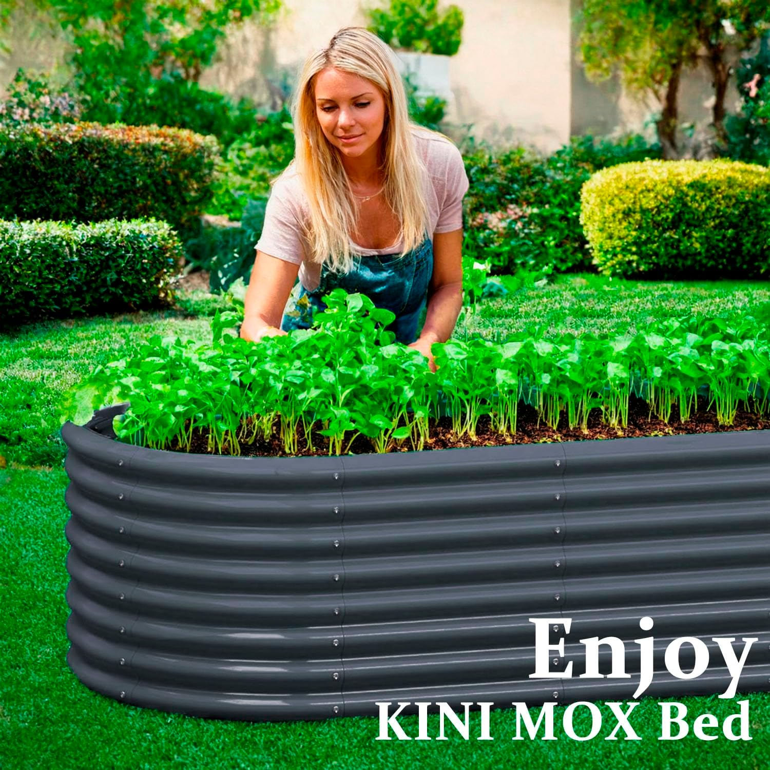 Raised Garden Bed 6X3X2 FT Galvanized Raised Garden Boxes Outdoor Galvanized Planter Box Garden Planter Plant for Vegetables Flowers Herb (Grey, 6&times;3&times;2 FT/180 * 90 * 60 CM)
