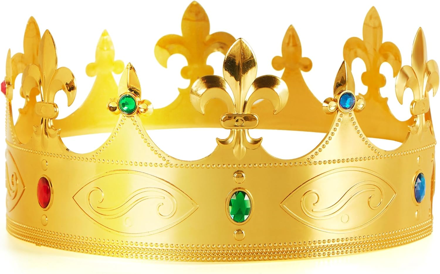 Spooktacular Creations Gold King Crown for Kids Men Women Costume Party Cosplay Props, Halloween Plastic Crown Hat for Dress Up, Pretend Play Party Accessories Decorations image number 2