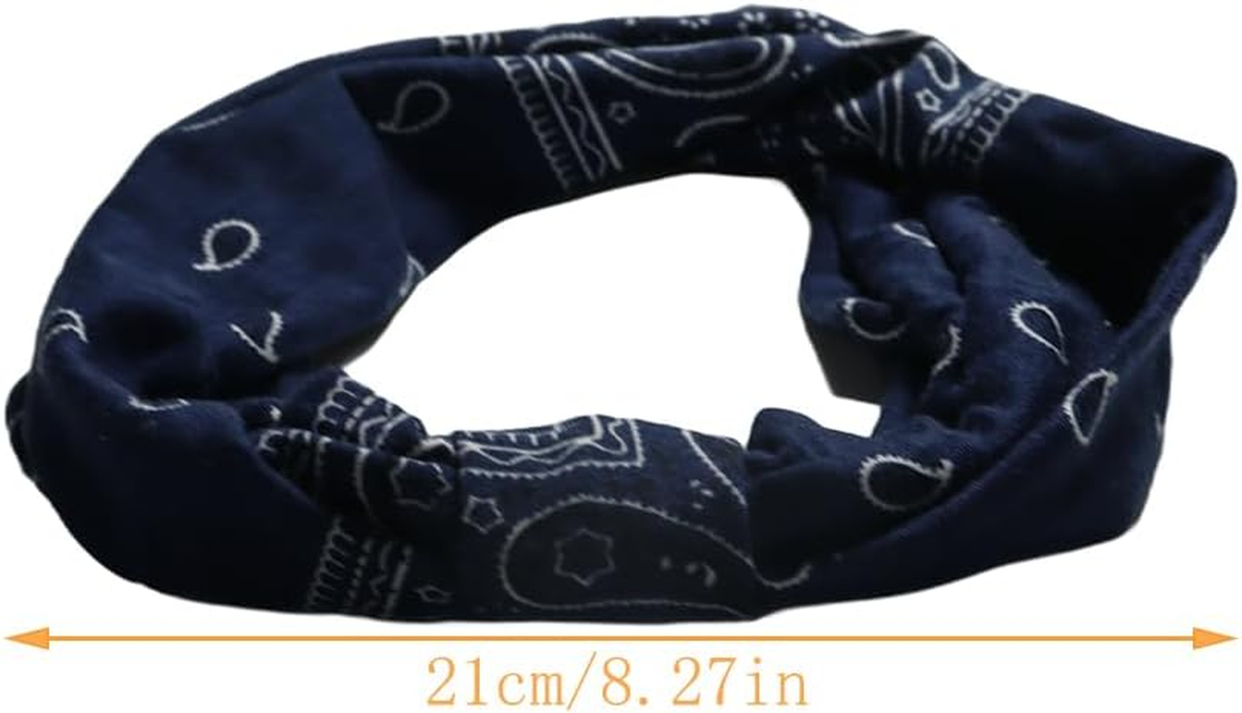 Enwye 3 Pieces Headband Women Wide Headband Boho Floral Print Knot Elastic for Running Yoga Head Wrap (3 Colors)