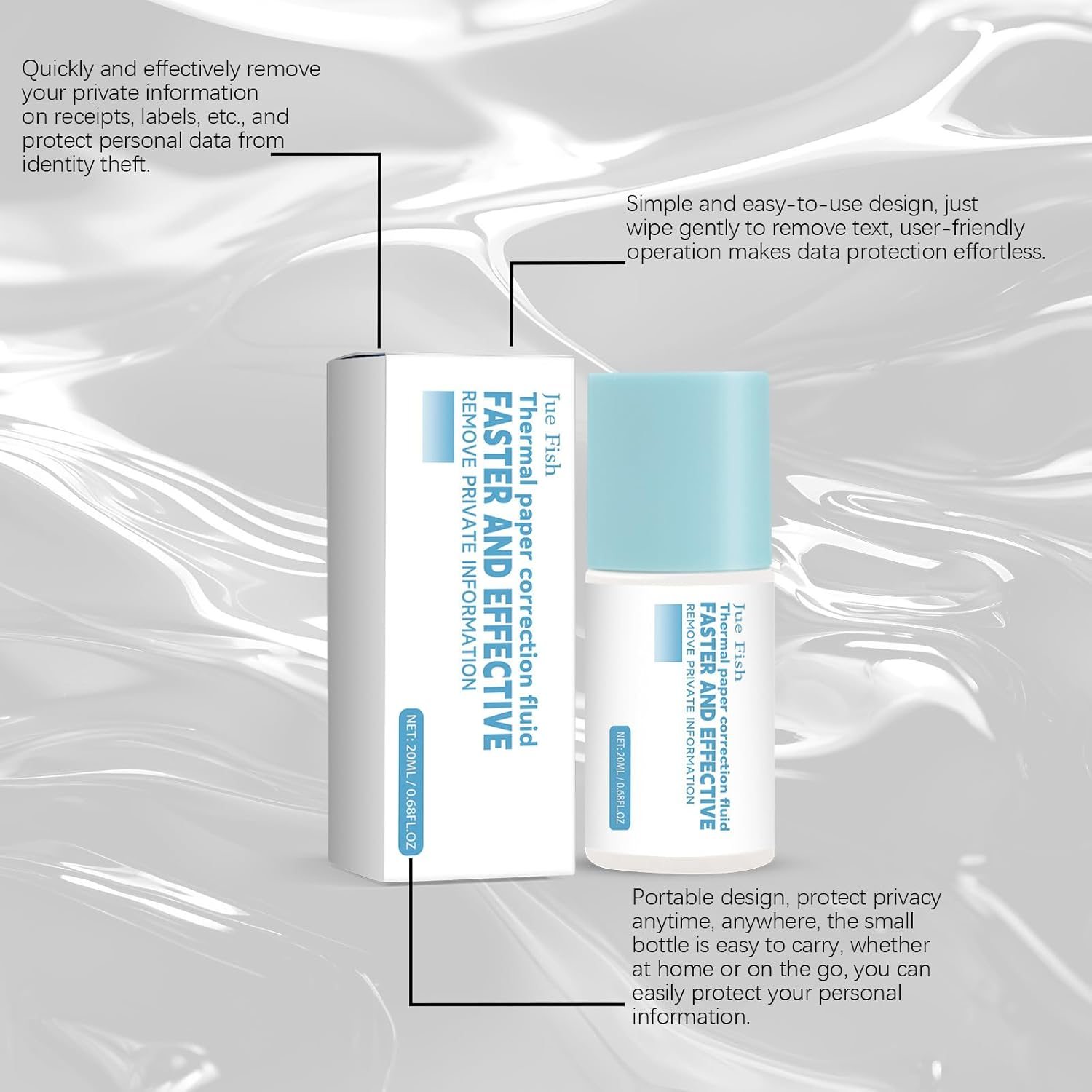 Privacy Protection Roller Stamp, Confidential Information Blocker, Portable Security Ink Wiper, 2-Pack image number 6