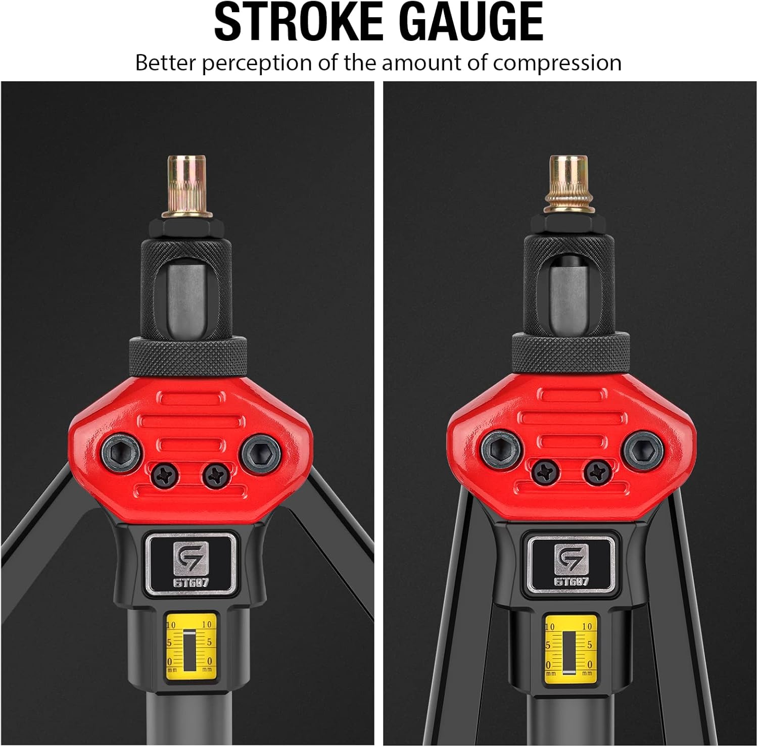 Giantisan 17" Rivet Nut Tool, Professional Rivet Nut Tool Setter Kit Including 11 Metric and SAE Mandrels, 110Pcs Assorted Rivet Nuts, Effortless Design, Rugged Carrying Case image number 5