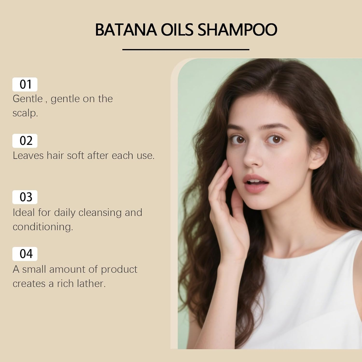 Batanas Oil Shampoo,Anti Dandruff Shampoo with Batana Oil,Reduce Split Ends,Strengthening & Volumizing,Moisturizes & Strengthens Scalp,Leaves Your Hairs Smoother,Moisturizes and Hydration (1 PCS) - 3 Pcs image number 3