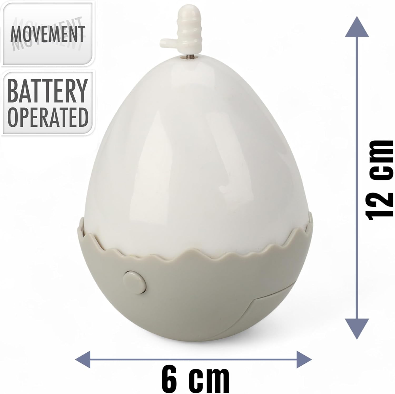 MIJOMA Battery Operated Cat Toy Egg - 360&deg; Rotating Interactive Toy with Interchangeable Attachments, 6 X 12 Cm image number 1