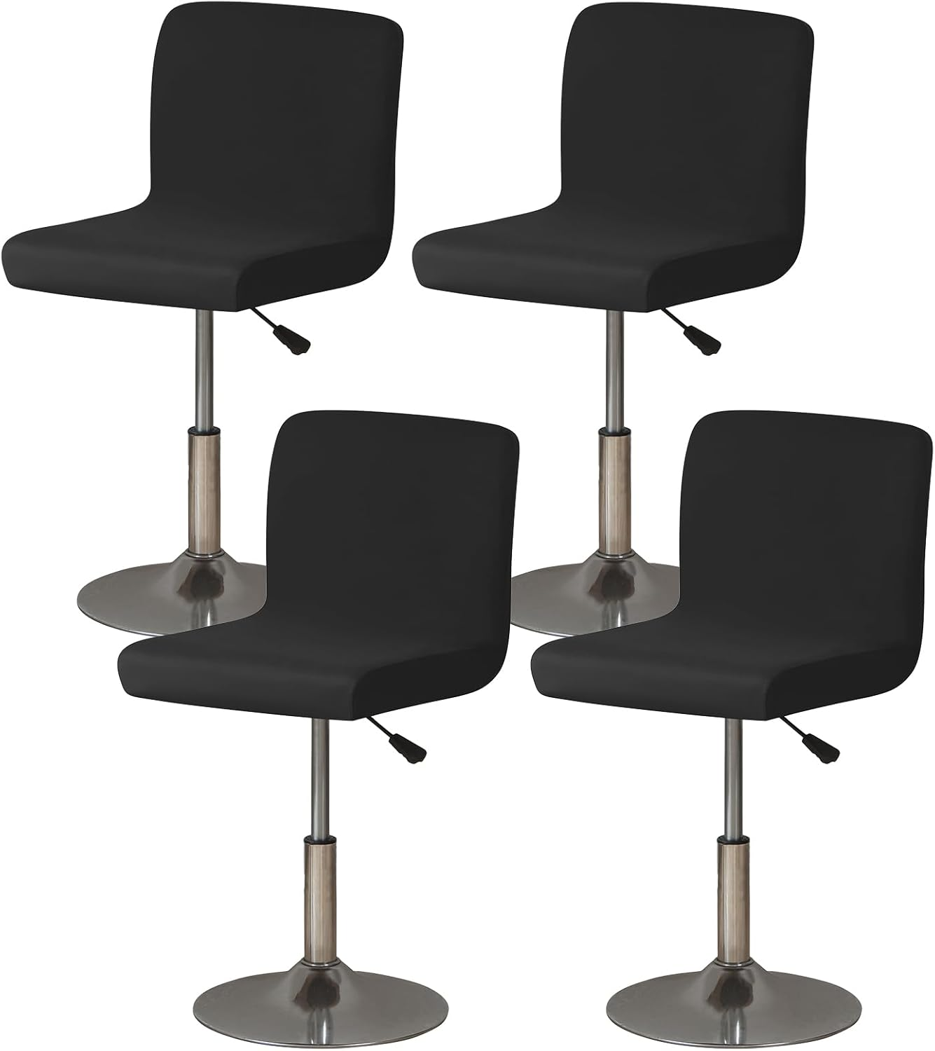 Gollense Bar Stool Covers Set of 4 Stretch Pub Counter Stool Chair Covers with Backs, Square Swivel Barstool Seat Slipcover with Elastic Bottom for Low Short Back Dining Chair (Beige)